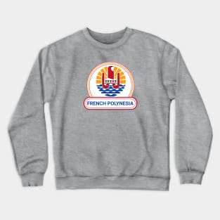 French Polynesia Country Badge - French Polynesia Flag Crewneck Sweatshirt